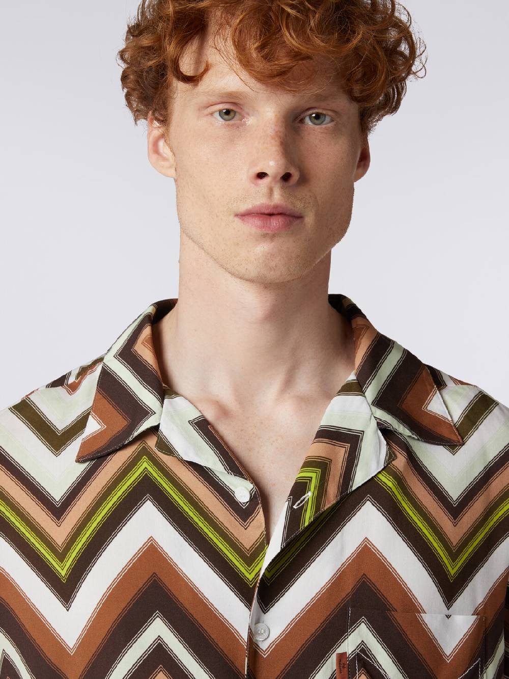 Missoni Camicia a maniche corte in viscosa con stampa chevron Moda
