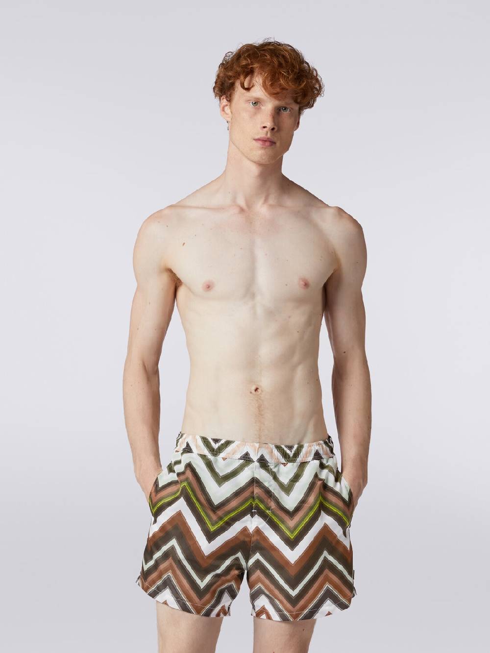 Missoni Boxer mare in nylon con macro-zig zag in gradazione 2025