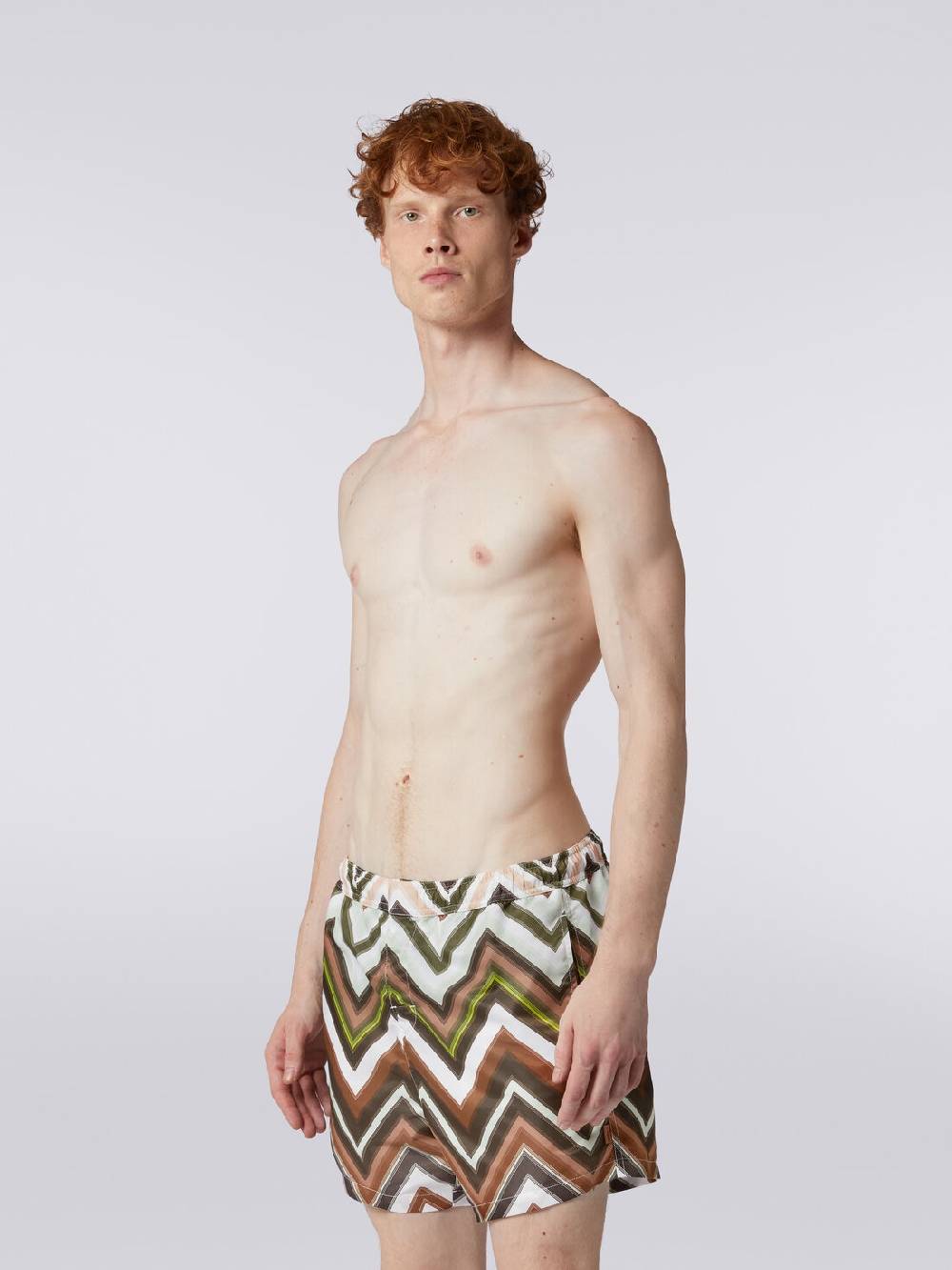 Missoni Boxer mare in nylon con macro-zig zag in gradazione 2025