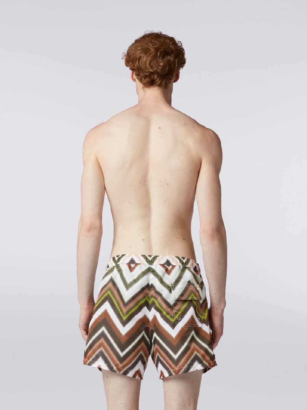 Missoni Boxer mare in nylon con macro-zig zag in gradazione 2025