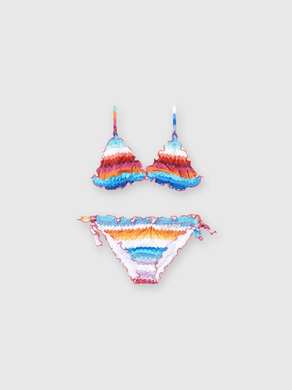 Missoni Bikini con motivo zig zag e logo Italia
