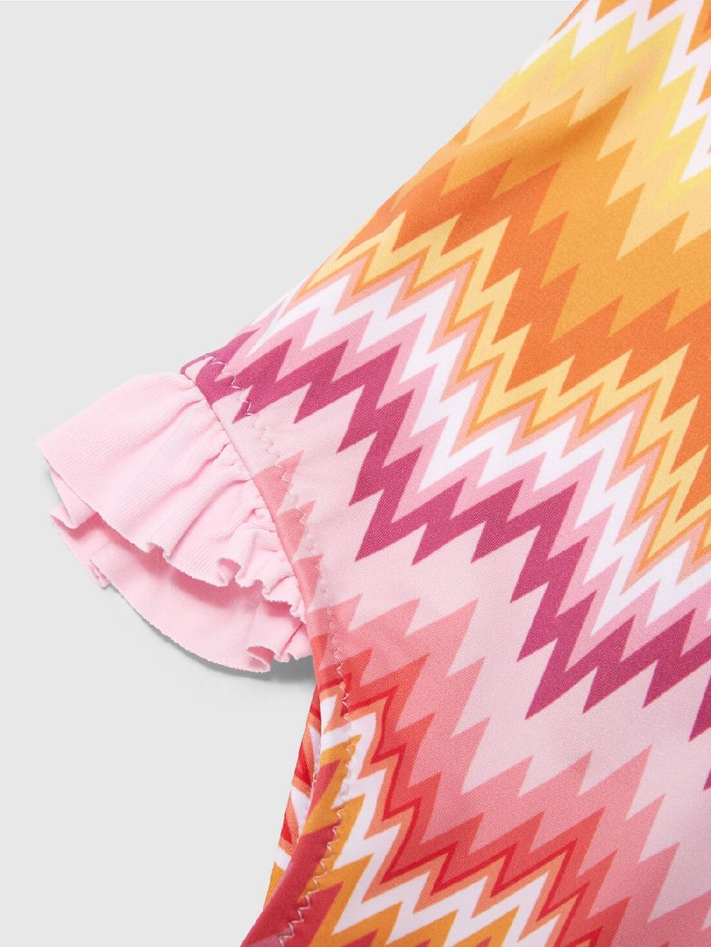 Missoni Costume intero chevron con volant e logo Nuovo