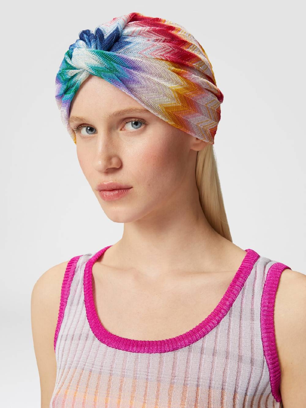 Missoni Turbante in viscosa chevron con lamé Consegna Veloce