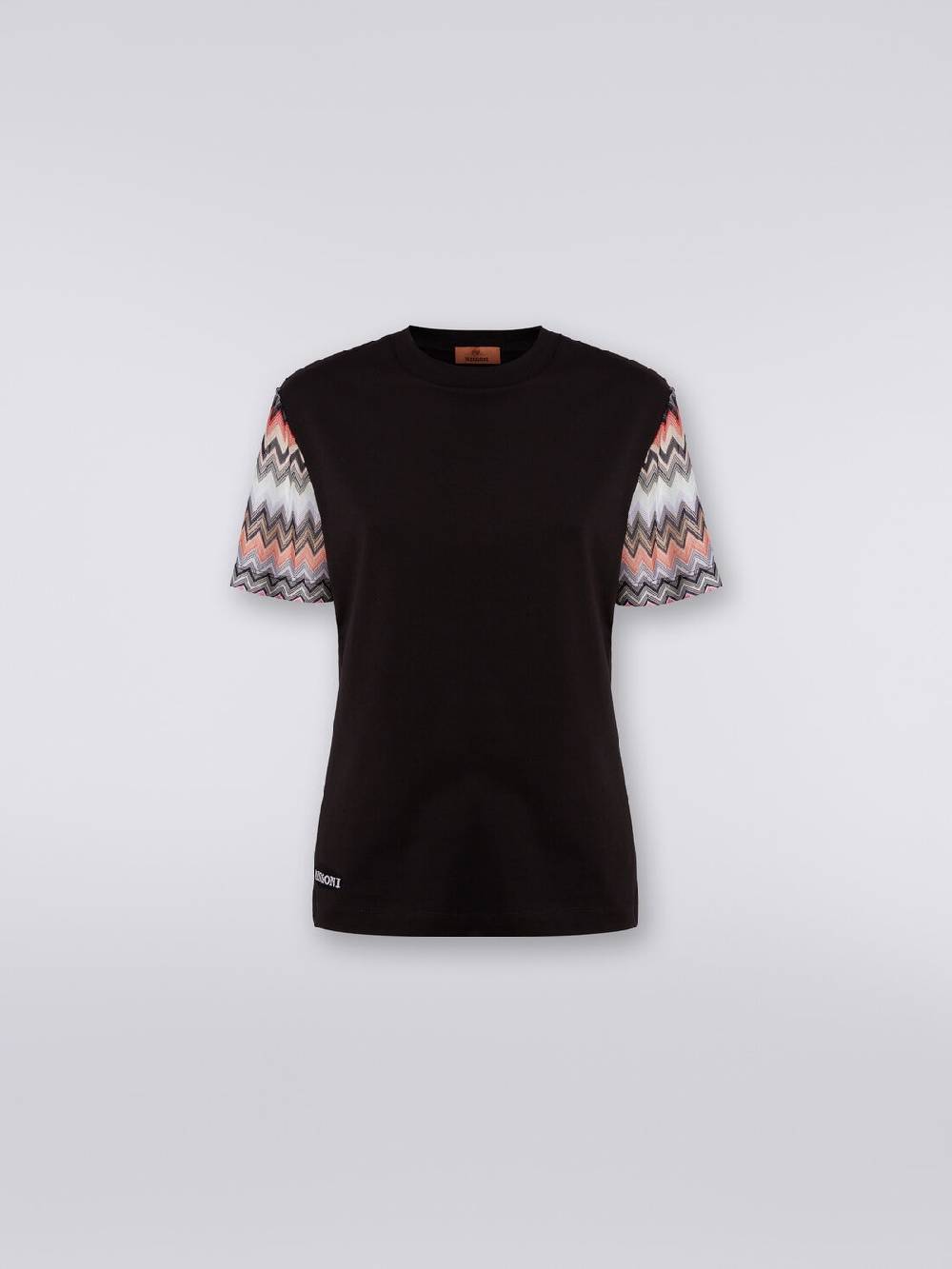 Missoni T-shirt girocollo in cotone con inserti zig zag Promozione Limitata