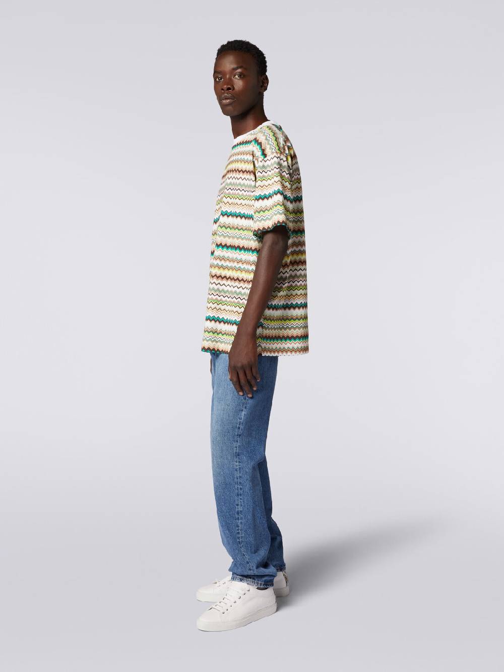 Missoni T-shirt oversize in cotone con stampa zig zag Prezzo Ridotto