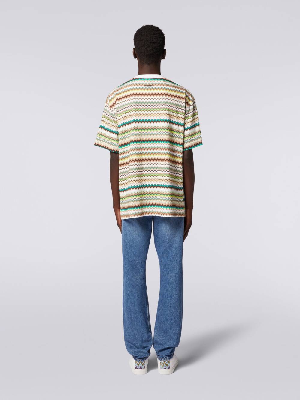 Missoni T-shirt oversize in cotone con stampa zig zag Prezzo Ridotto