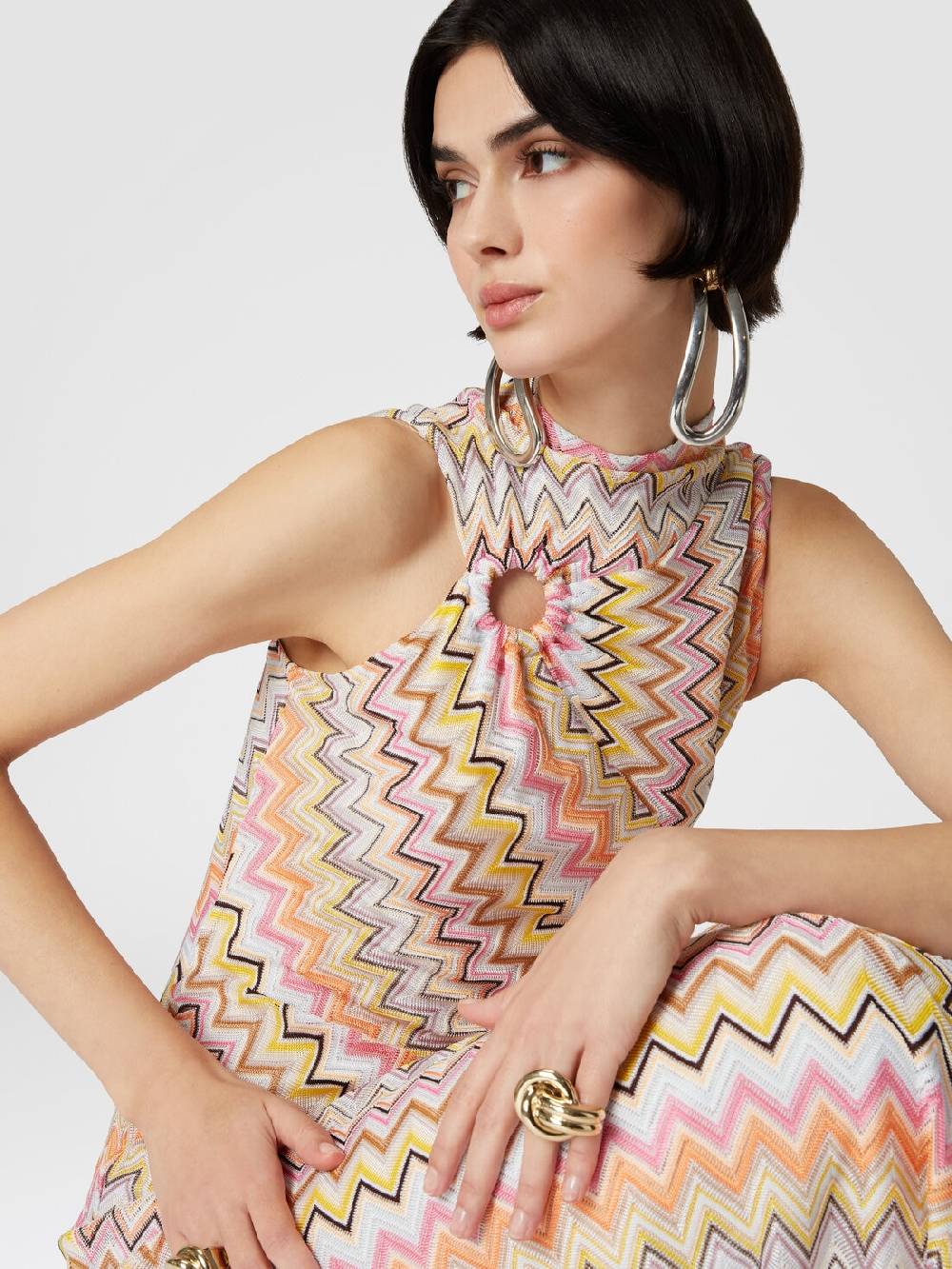 Missoni Abito lungo senza maniche con scollatura arricciata Hotsell