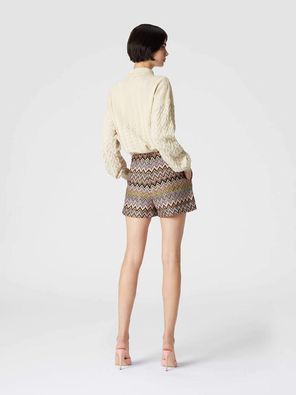 Missoni Polo a maniche lunghe con chevron tono su tono Vendita Calda