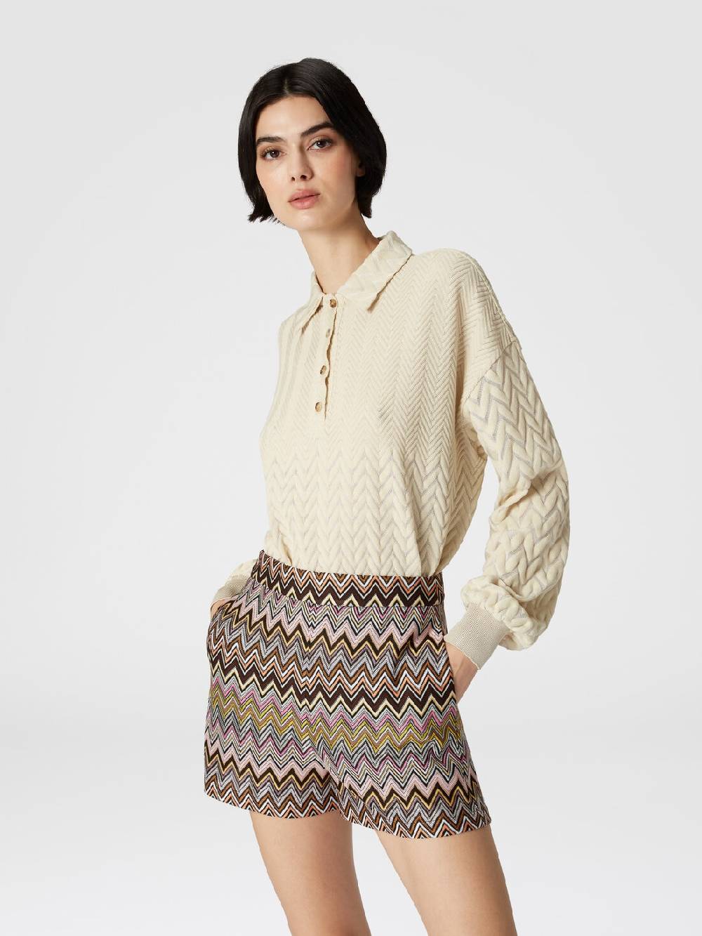 Missoni Shorts in viscosa zig zag Vendita Economica