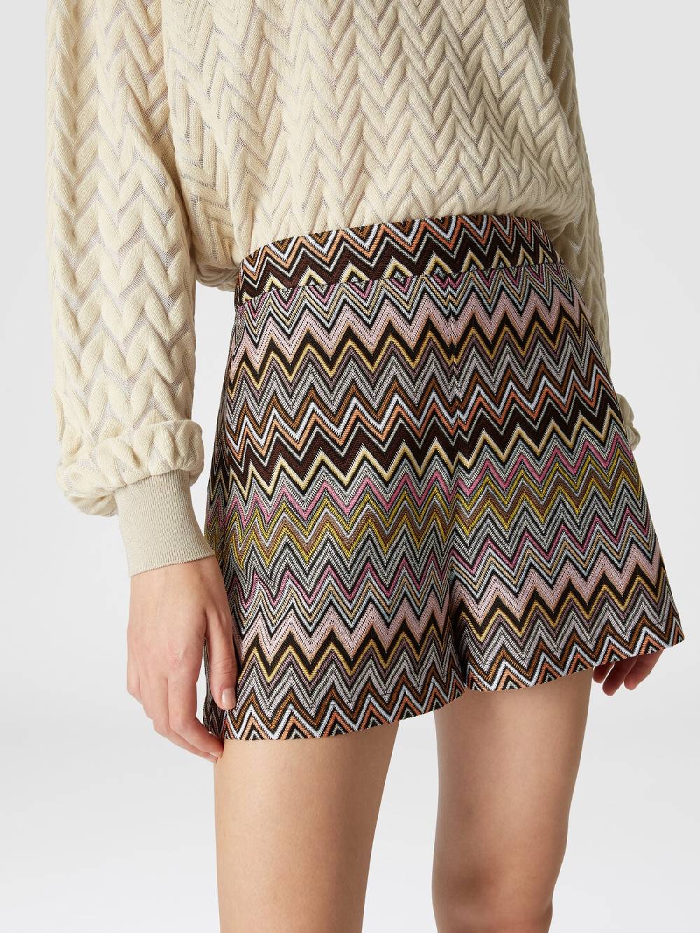 Missoni Shorts in viscosa zig zag Vendita Economica