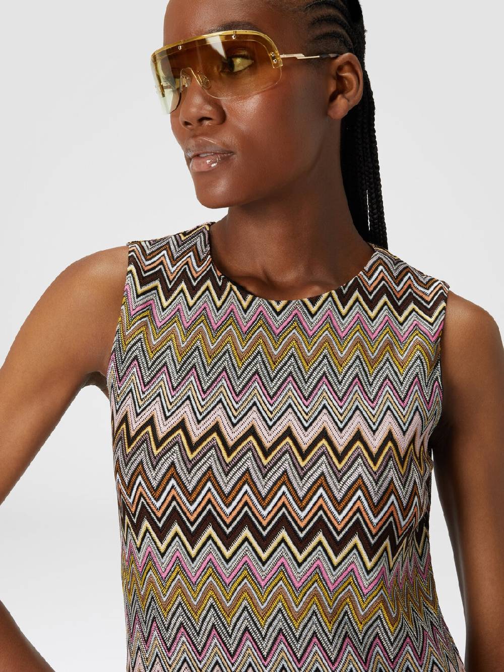 Missoni Mini-abito senza maniche in viscosa zig zag Saldi Di Fabbrica