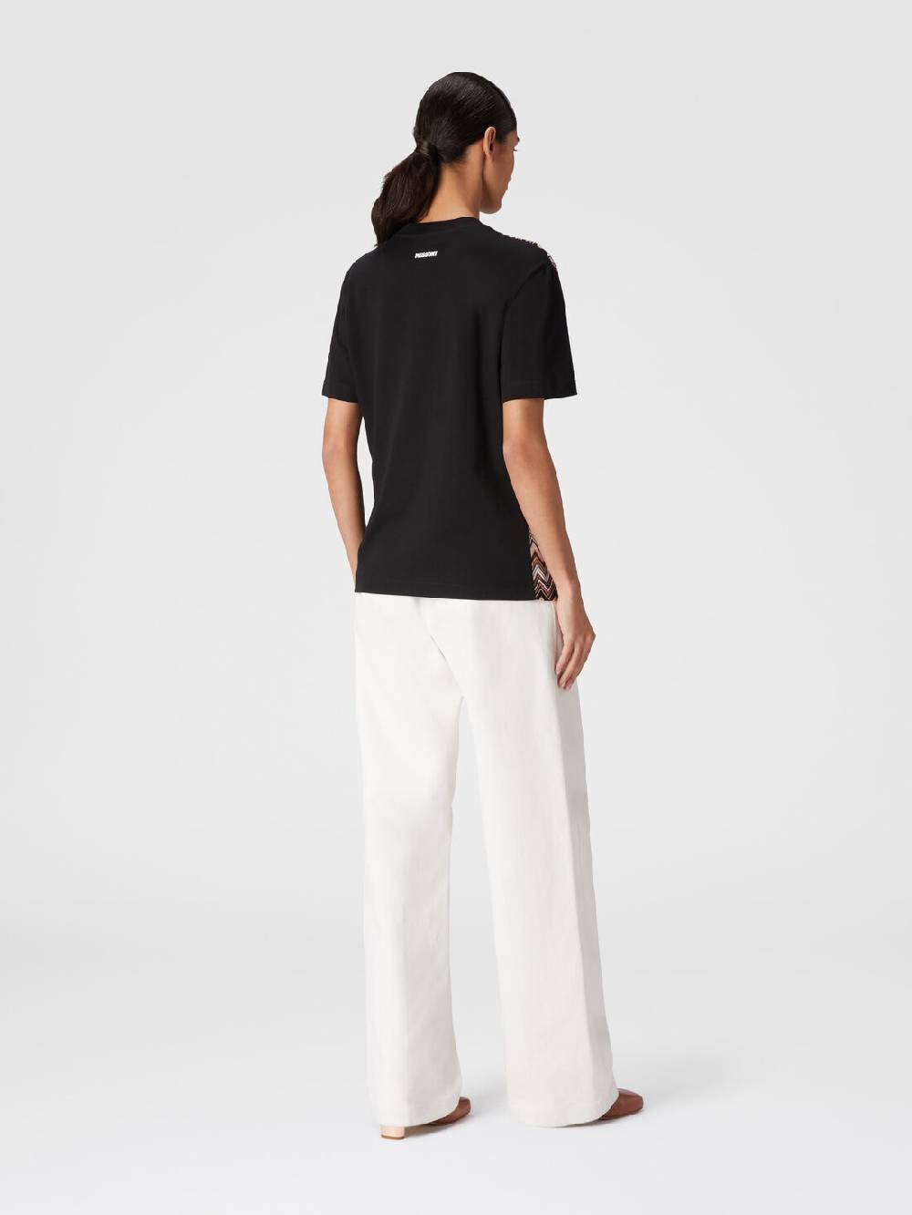 Missoni T-shirt in jersey di cotone con inserti chevron I Più Venduti