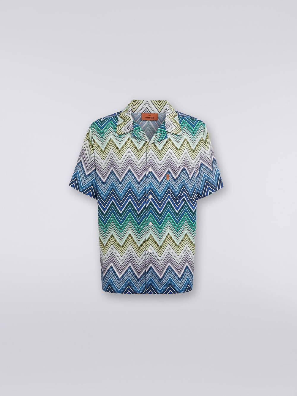 Missoni Camicia a maniche corte in viscosa con stampa macro zig zag Vendite Flash