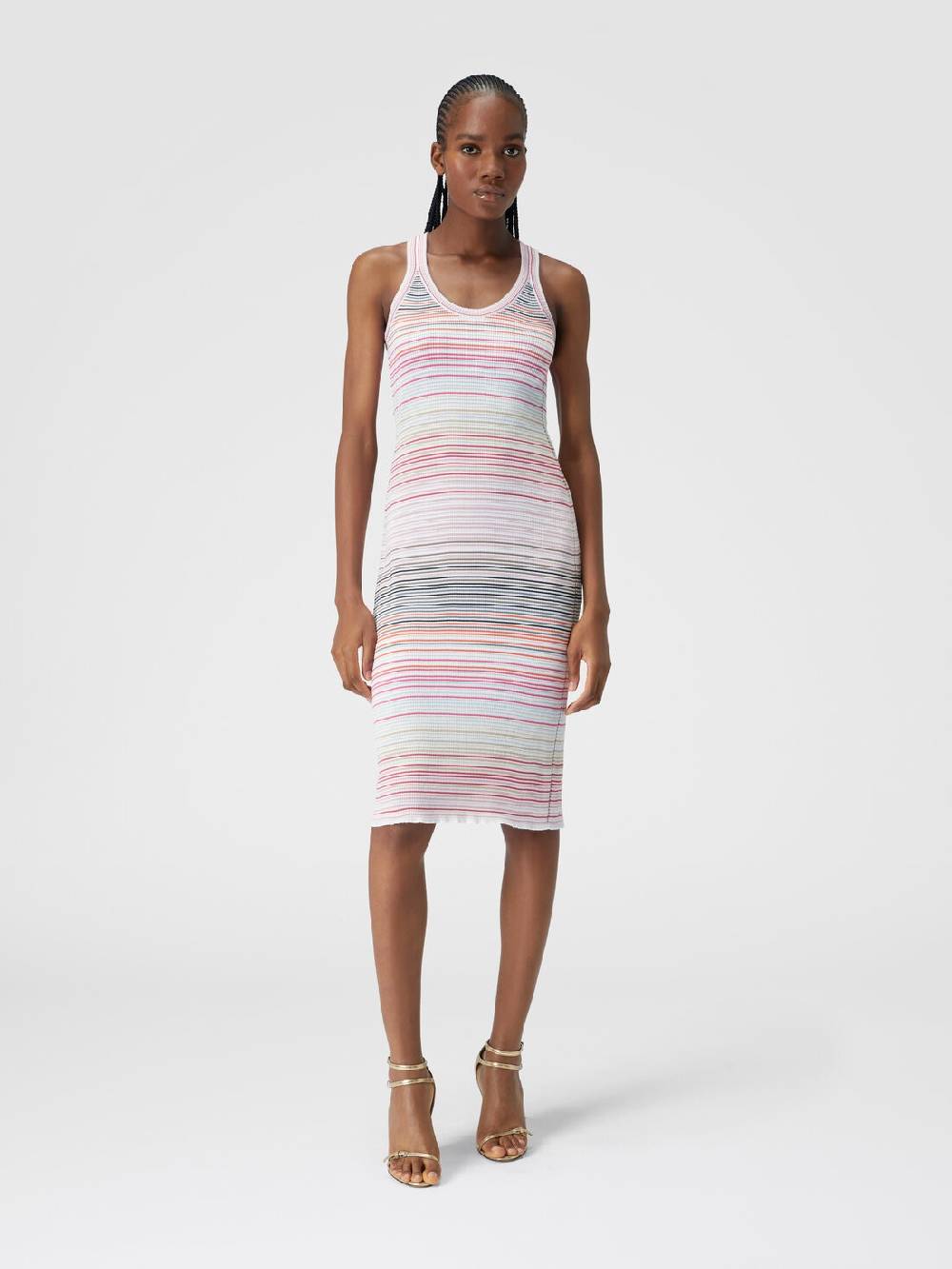 Missoni Abito lungo a righe in cotone e viscosa Nuova