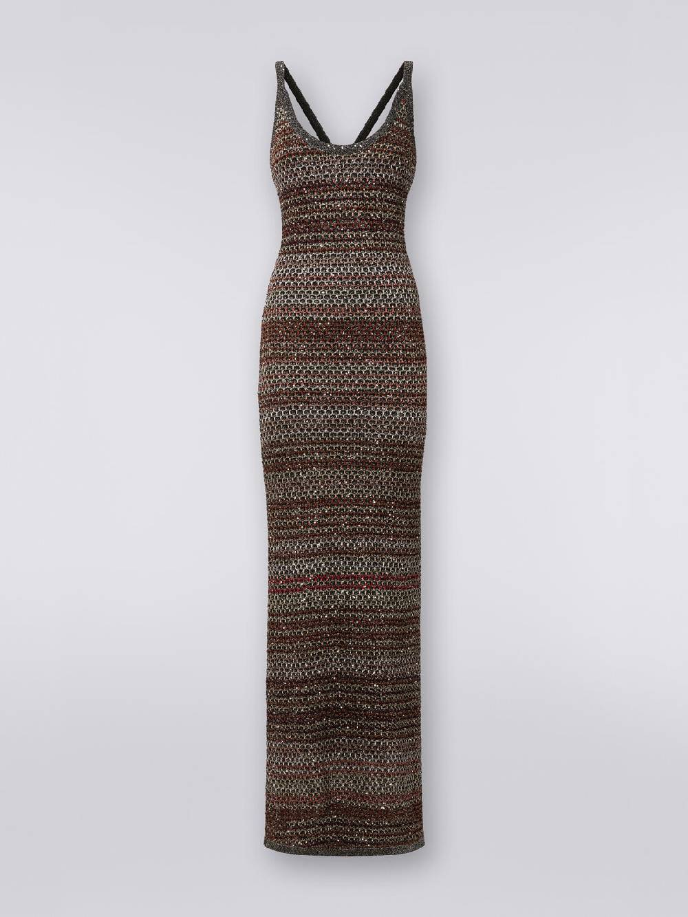 Missoni Abito lungo in maglia zig zag con trama effetto uncinetto 2025