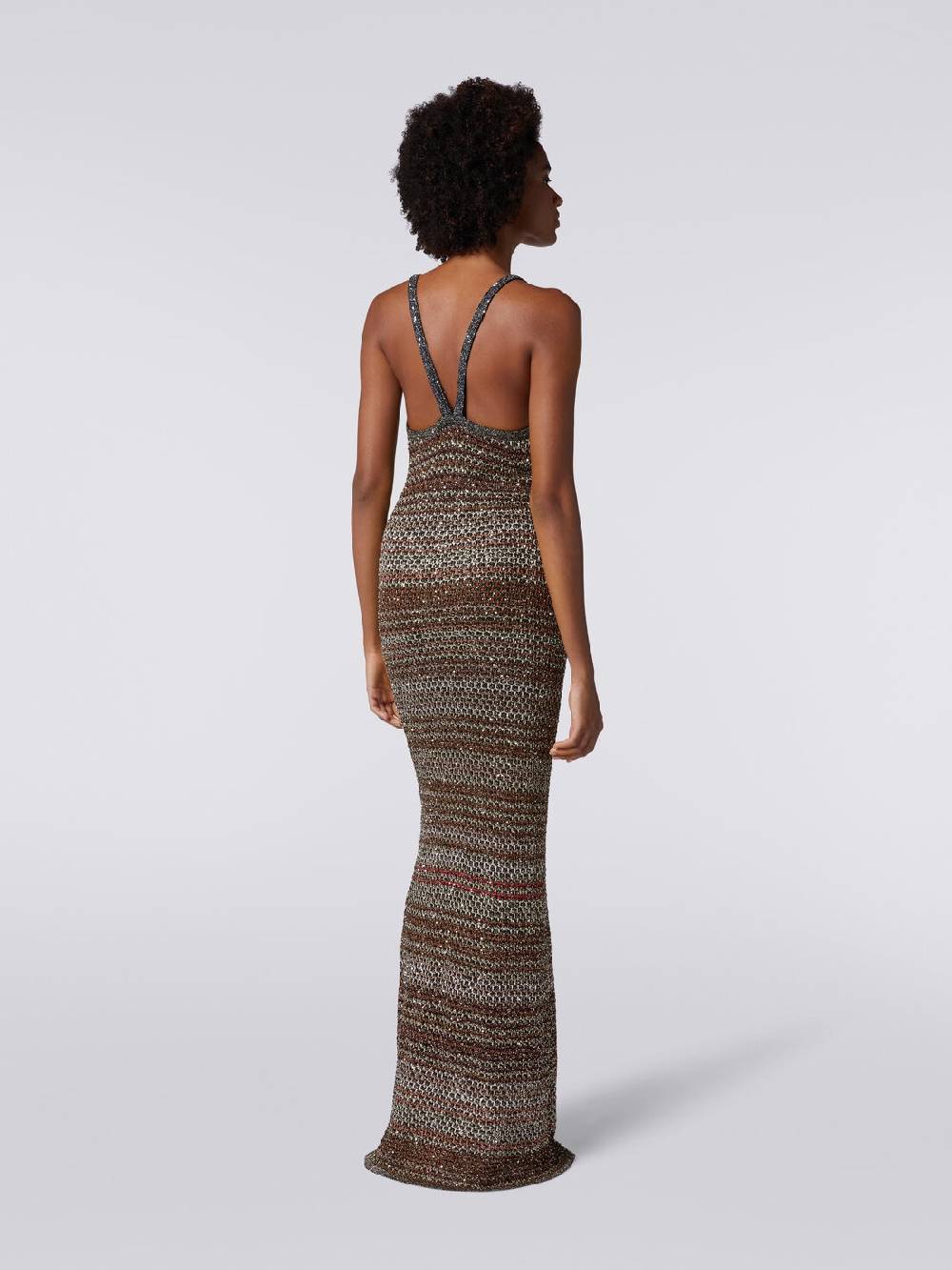 Missoni Abito lungo in maglia zig zag con trama effetto uncinetto 2025