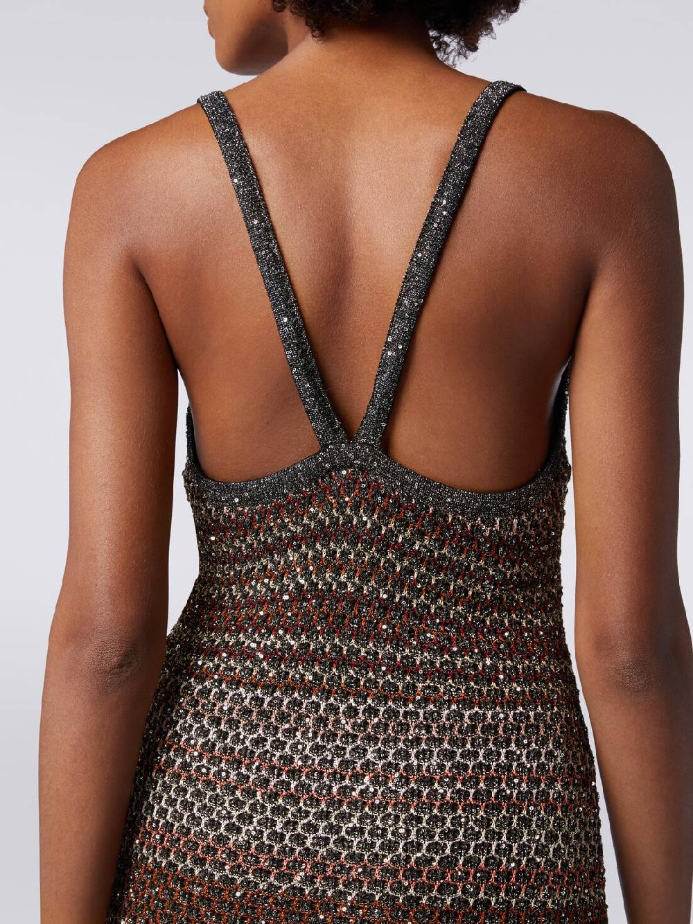 Missoni Abito lungo in maglia zig zag con trama effetto uncinetto 2025