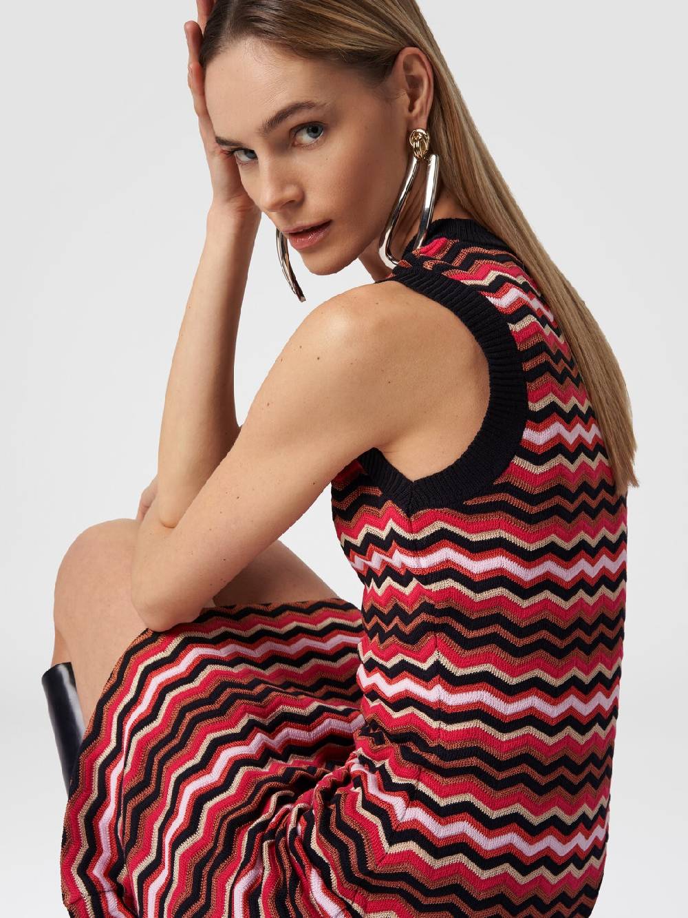 Missoni Abito senza maniche in maglia zig zag 50% di sconto con spedizione gratuita