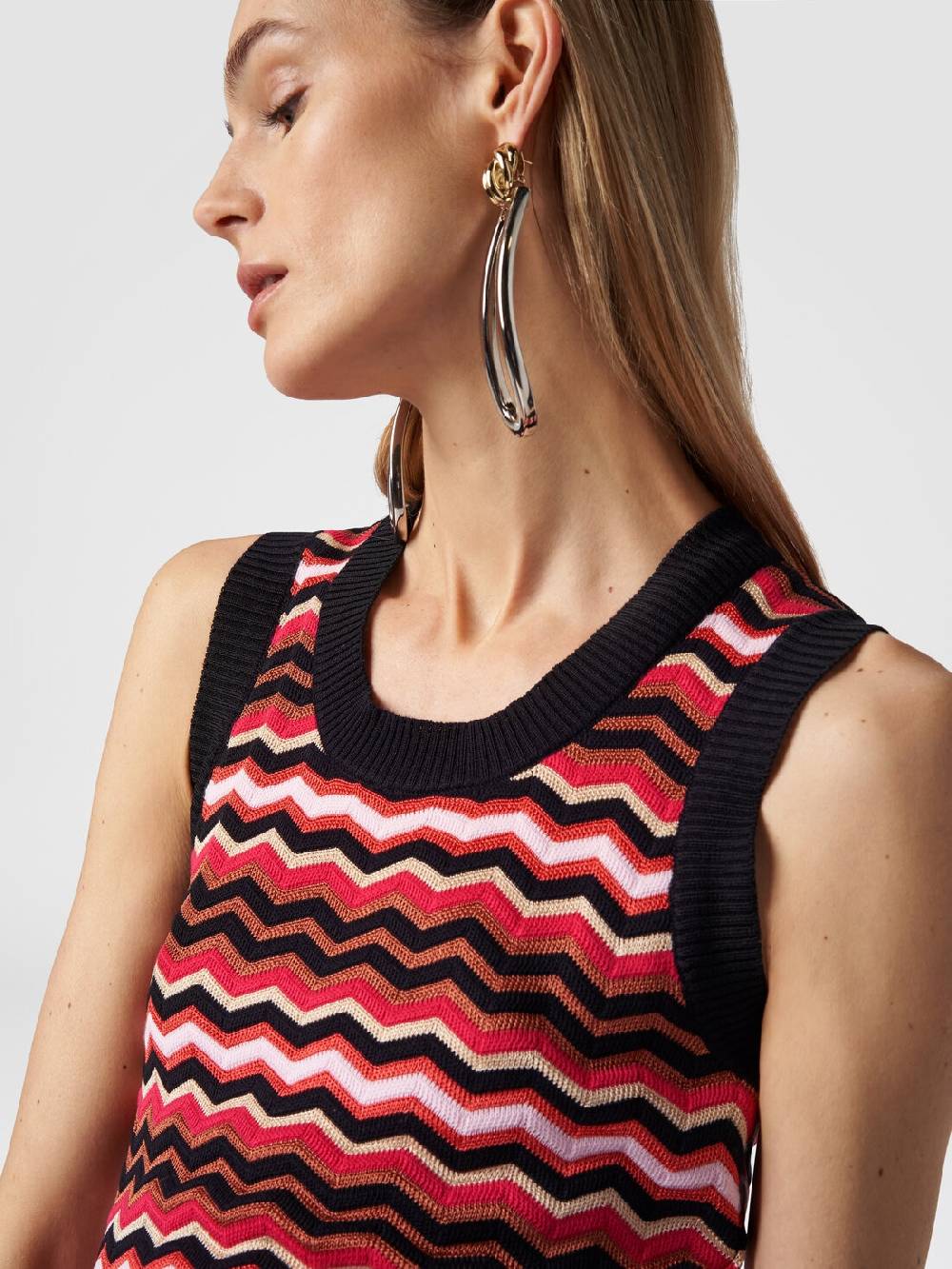 Missoni Abito senza maniche in maglia zig zag 50% di sconto con spedizione gratuita