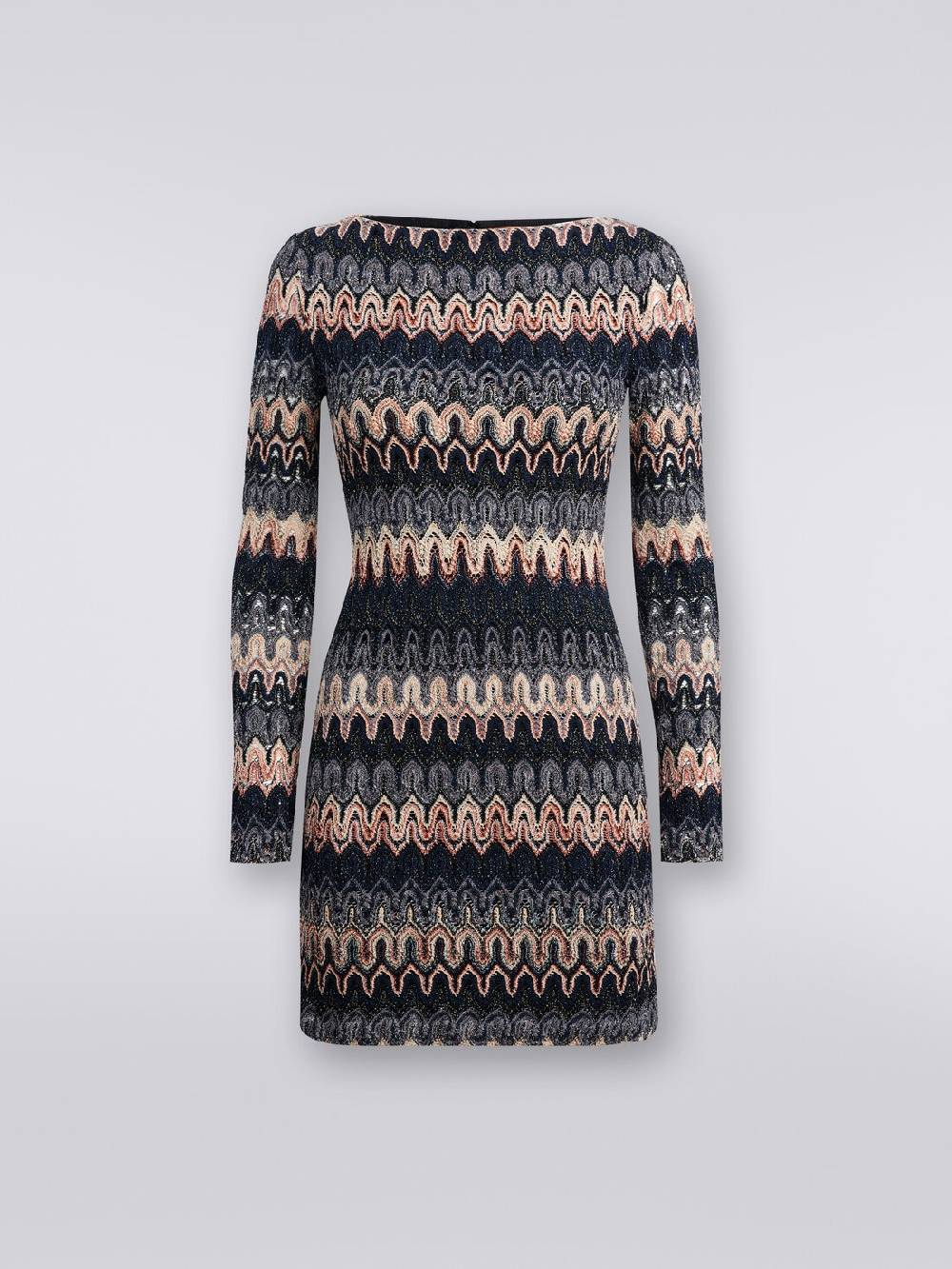 Missoni Mini-abito a maniche lunghe in misto viscosa motivo a onde Nuovo