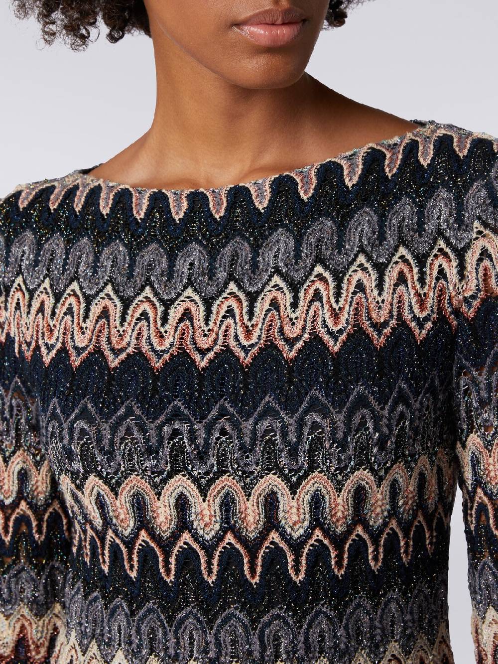 Missoni Mini-abito a maniche lunghe in misto viscosa motivo a onde Nuovo