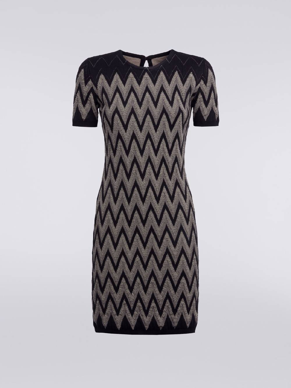 Missoni Abito girocollo in cotone chevron con lurex Vendita
