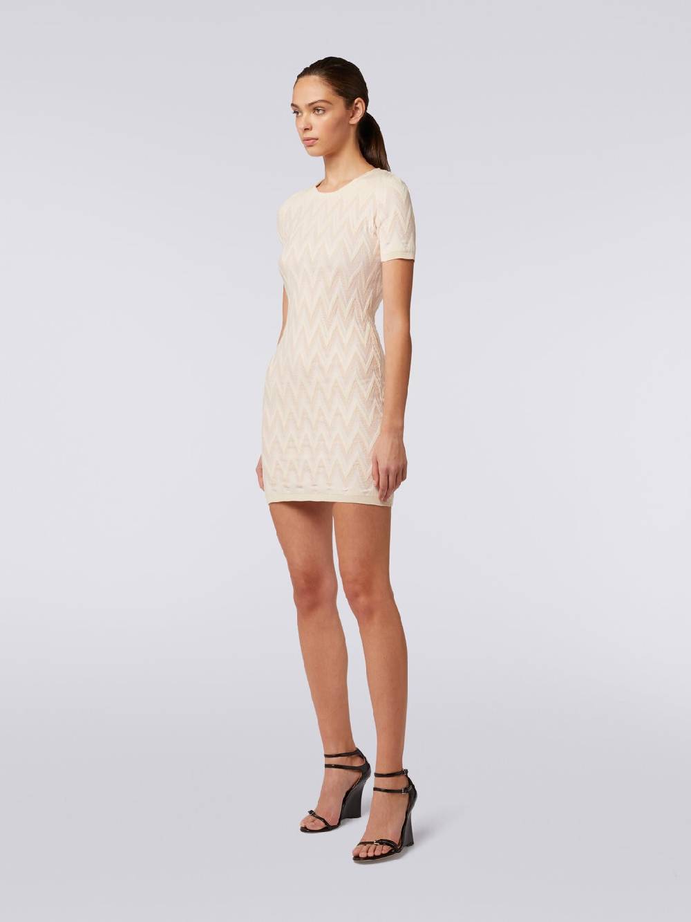 Missoni Abito girocollo in cotone chevron con lurex Promozione