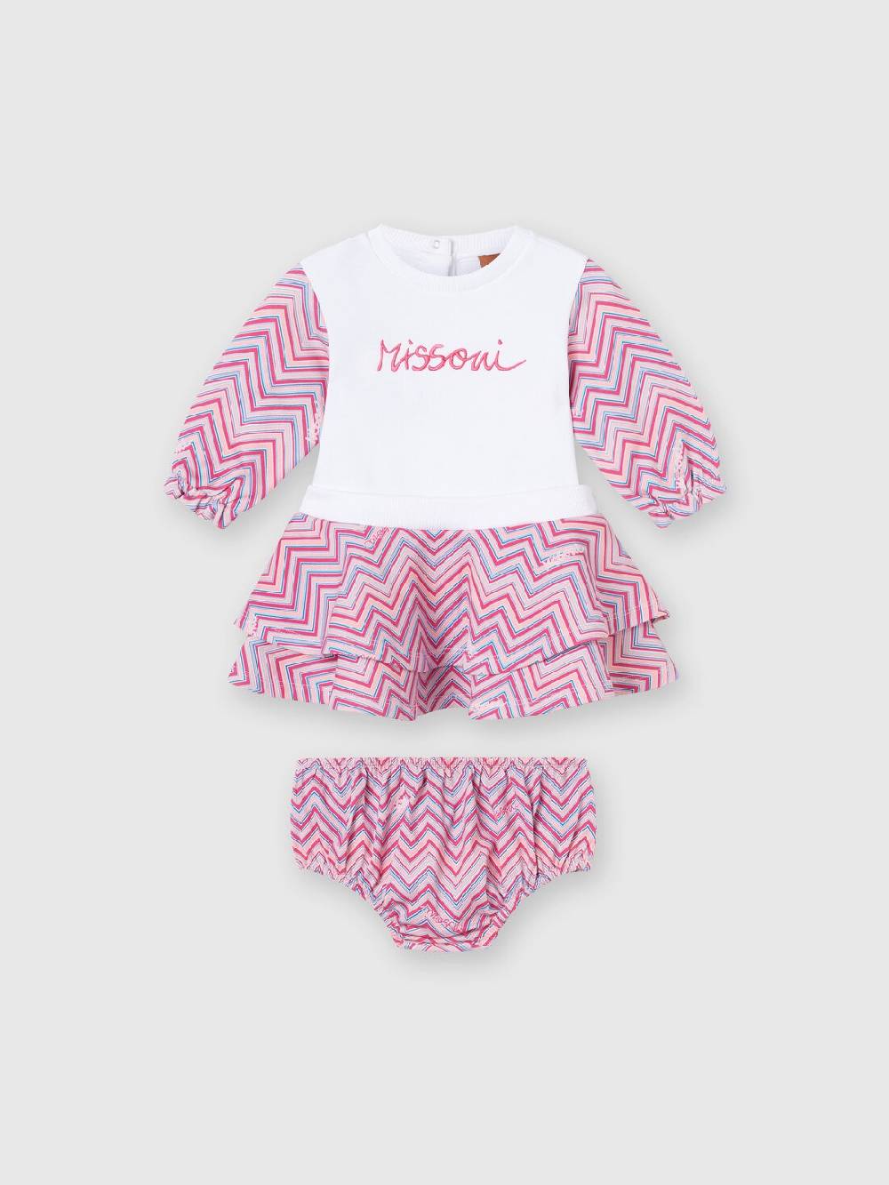Missoni Abito in jersey di cotone con inserti zig zag Offerte