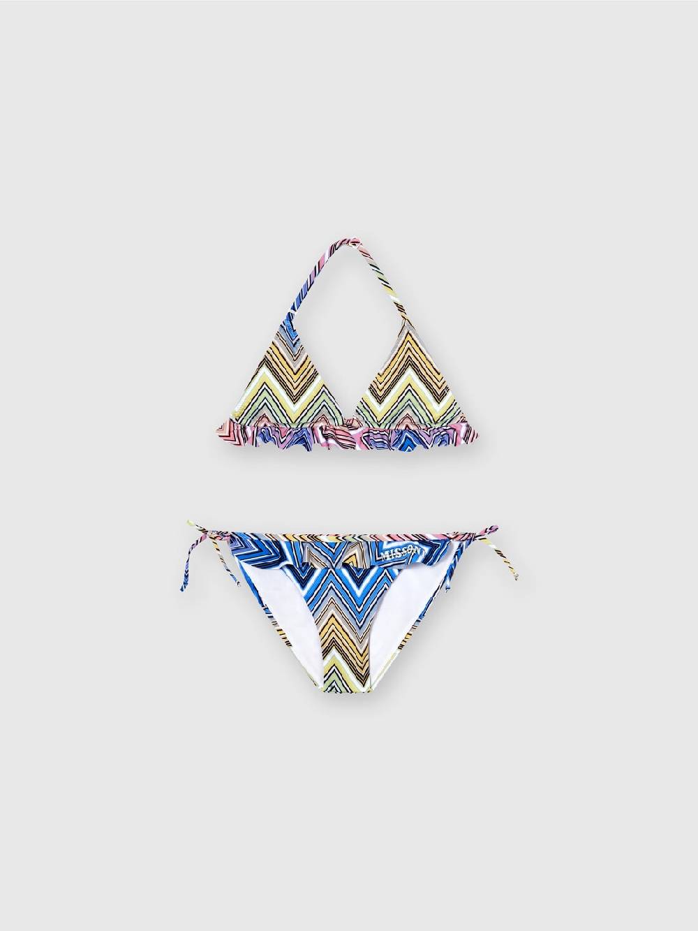 Missoni Bikini chevron con volant e scritta logo Hotsell