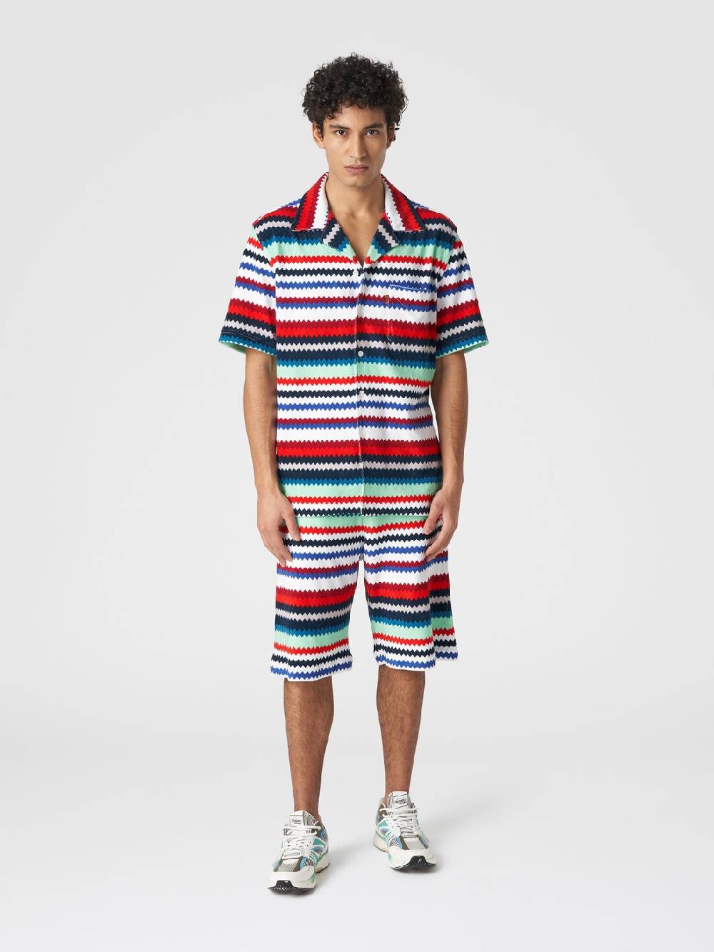 Missoni Camicia a maniche corte modello bowling in spugna zig zag Vendite Flash