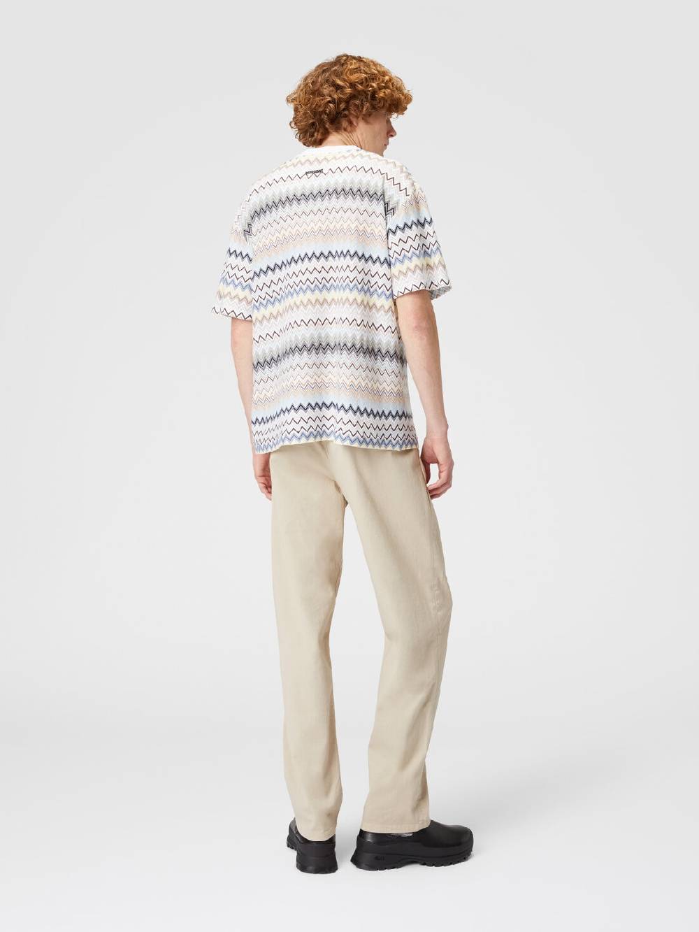 Missoni T-shirt con motivo zig zag e logo posteriore Moda