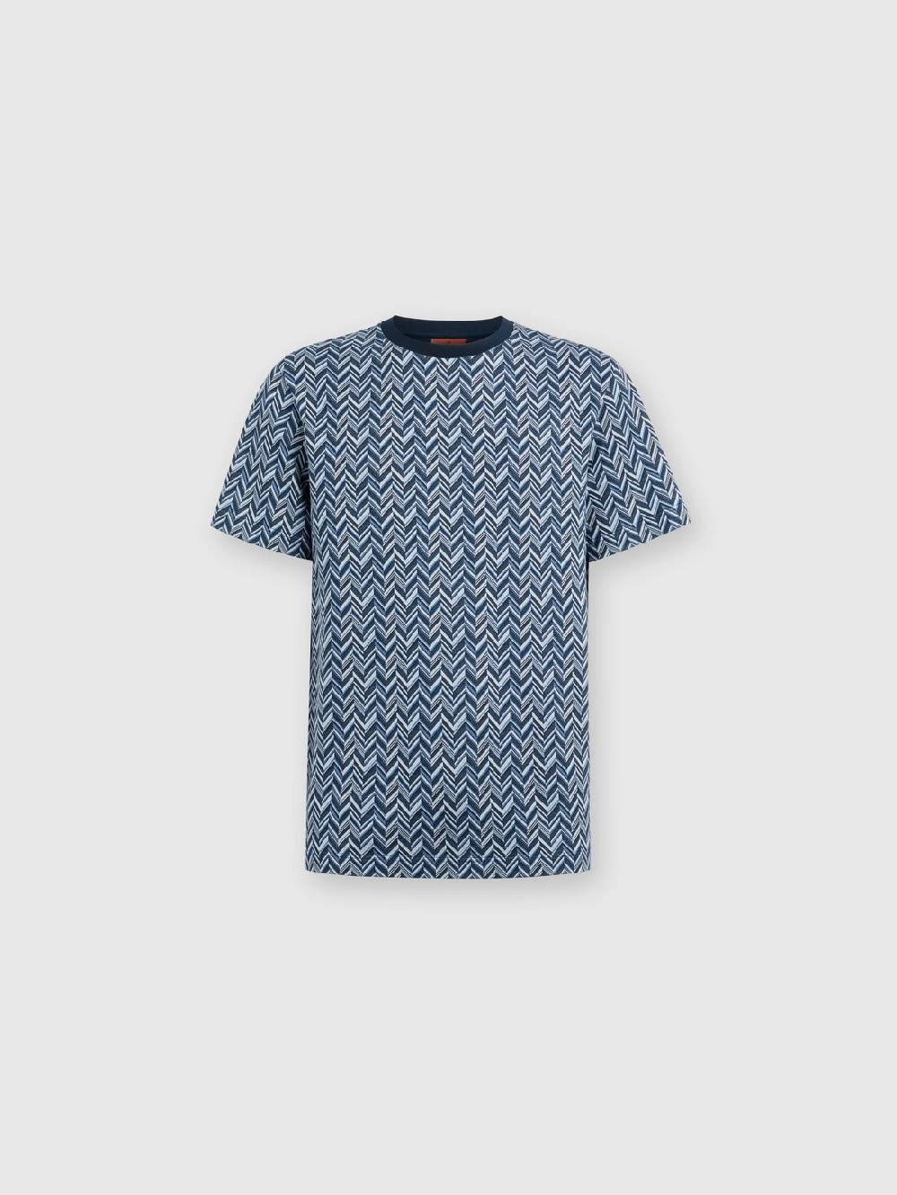 Missoni T-shirt in jersey di cotone jacquard zig zag 2025