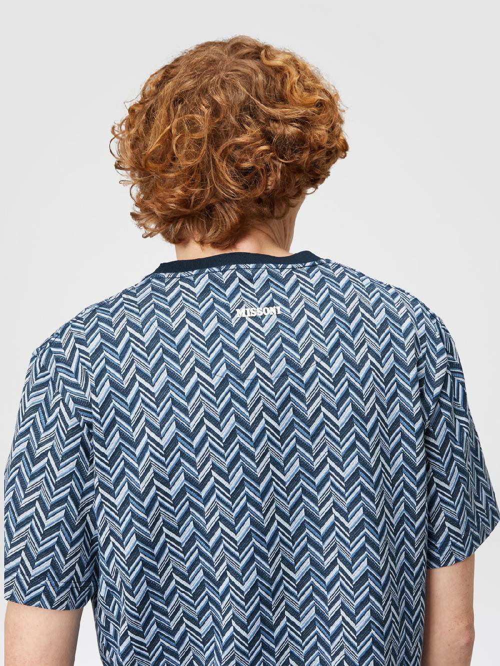 Missoni T-shirt in jersey di cotone jacquard zig zag 2025