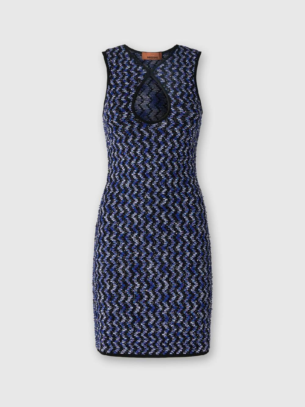 Missoni Mini-abito senza maniche zig zag con paillettes Italy