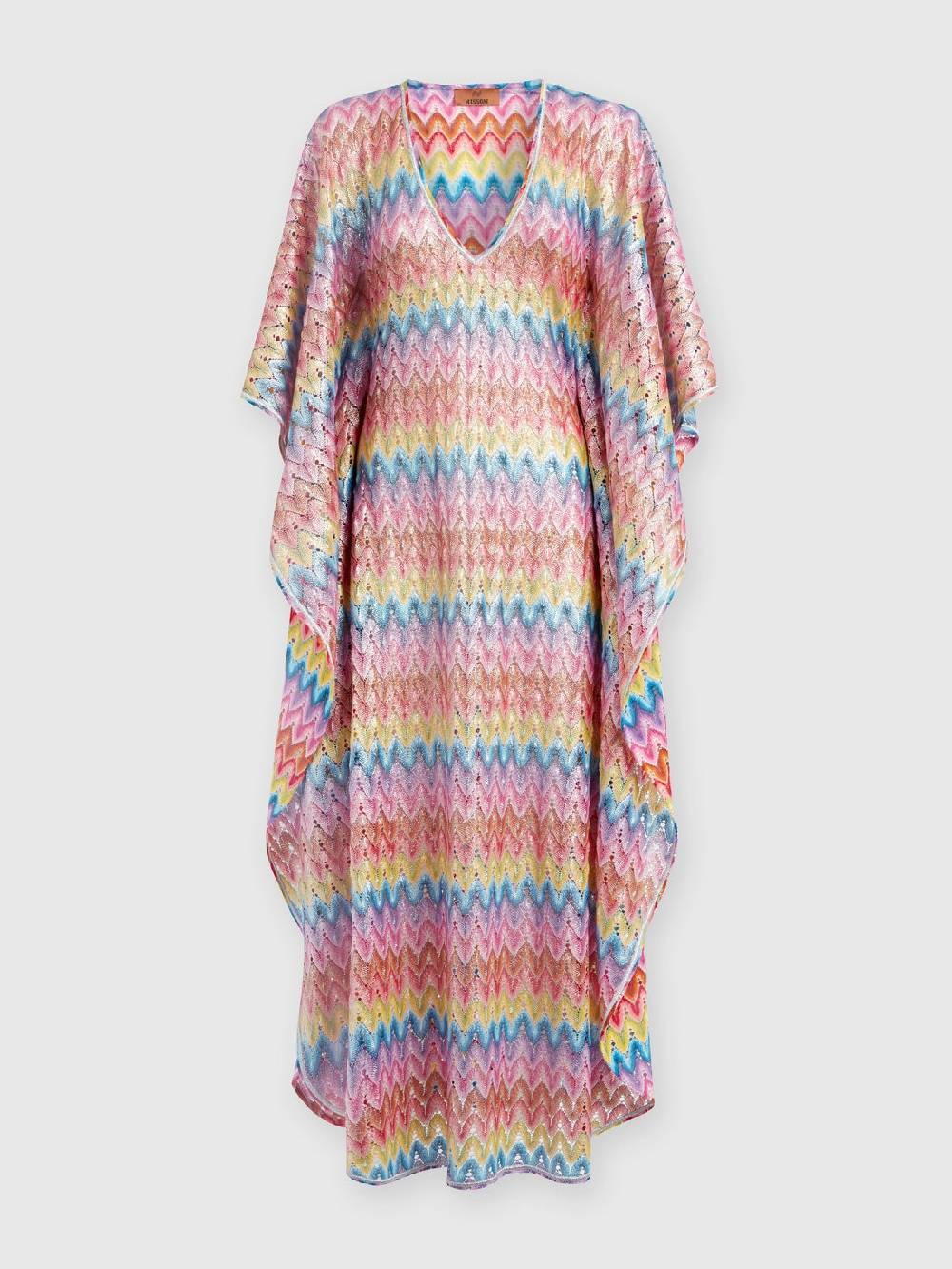 Missoni Caftano copricostume lungo in pizzo spalmato 2025