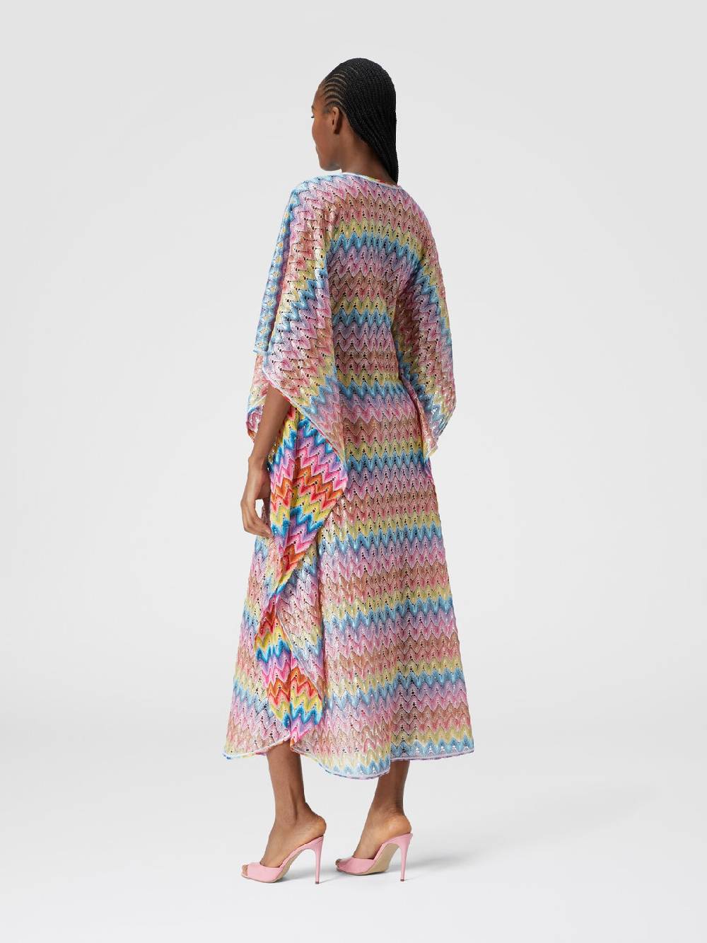 Missoni Caftano copricostume lungo in pizzo spalmato 2025