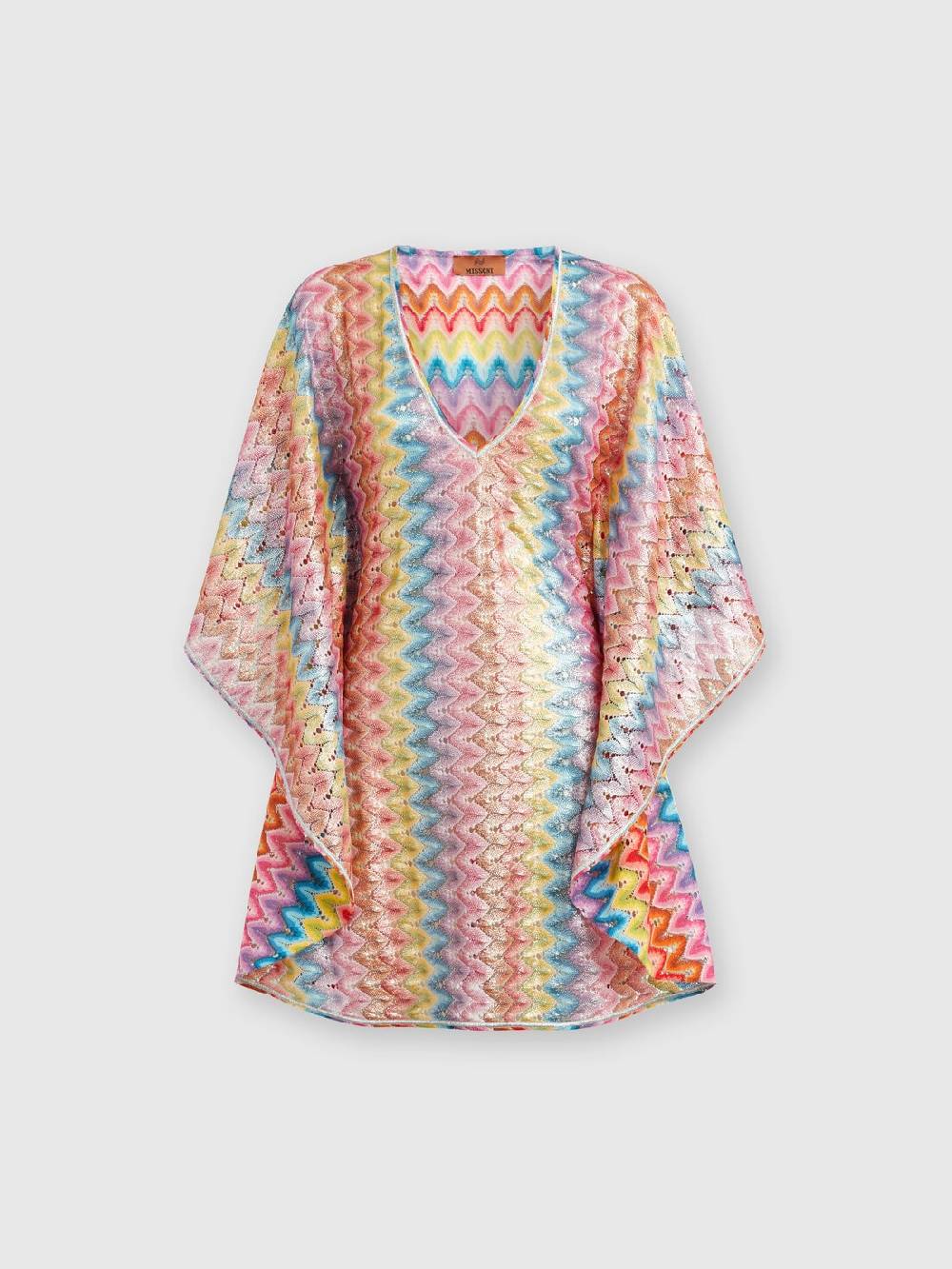 Missoni Caftano copricostume corto in pizzo spalmato In Linea