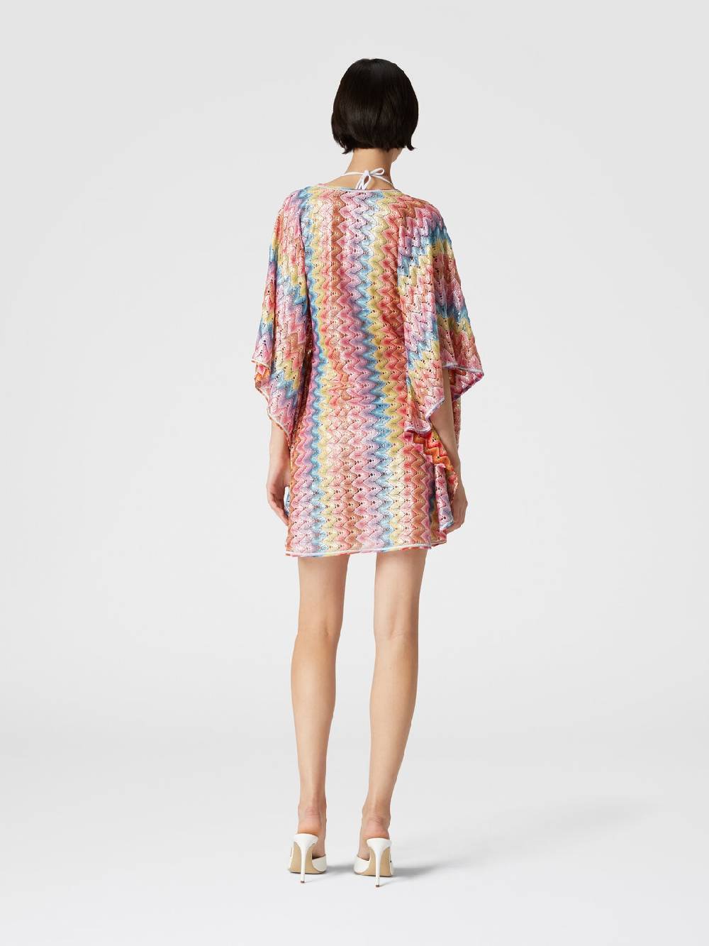 Missoni Caftano copricostume corto in pizzo spalmato In Linea