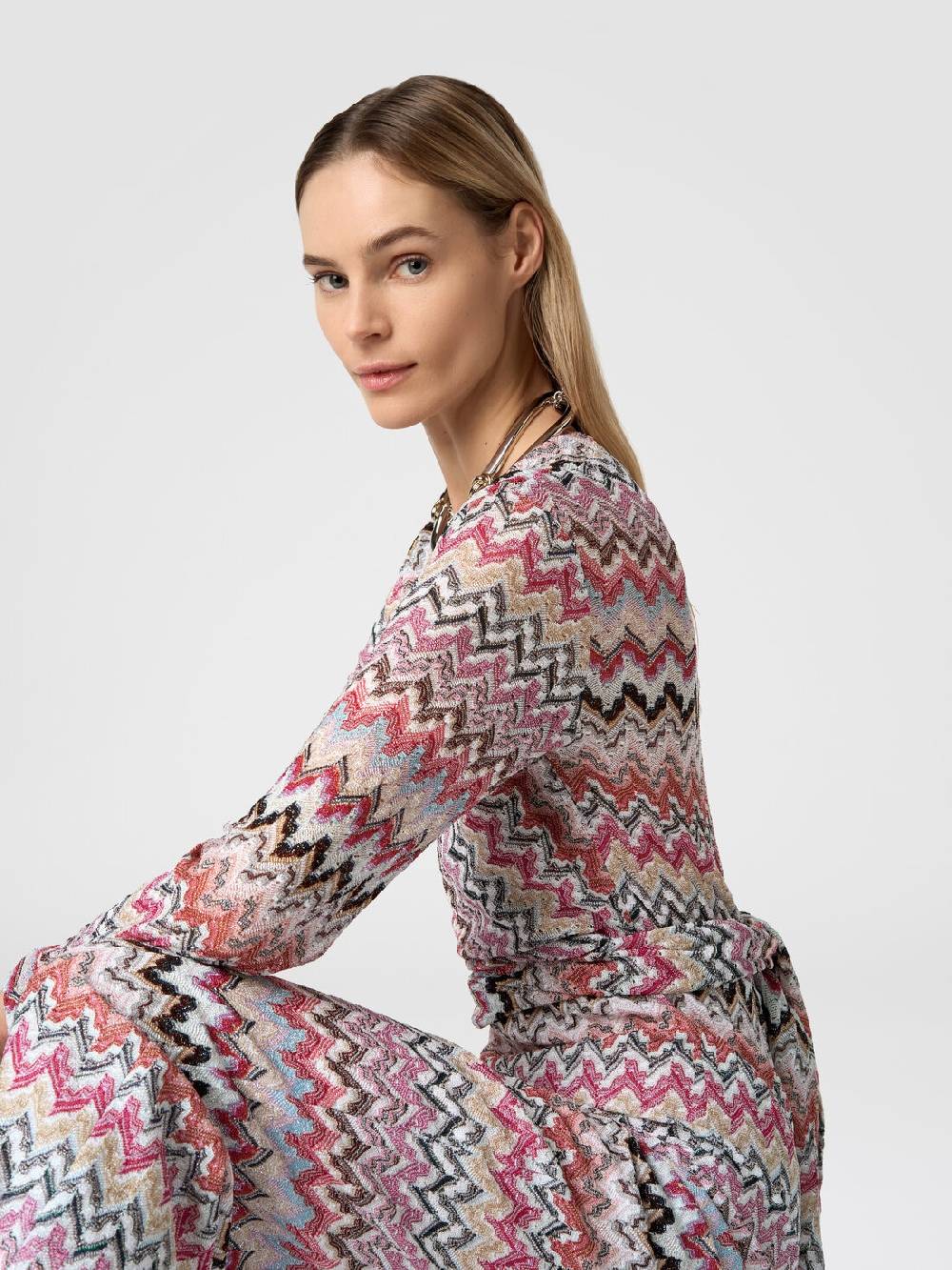 Missoni Tuta lunga in viscosa lamé zig zag Vendita