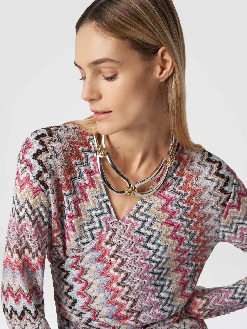 Missoni Tuta lunga in viscosa lamé zig zag Vendita