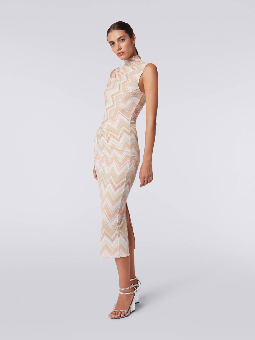 Missoni Abito longuette in viscosa zig zag con arricciature Soddisfazione Garantita