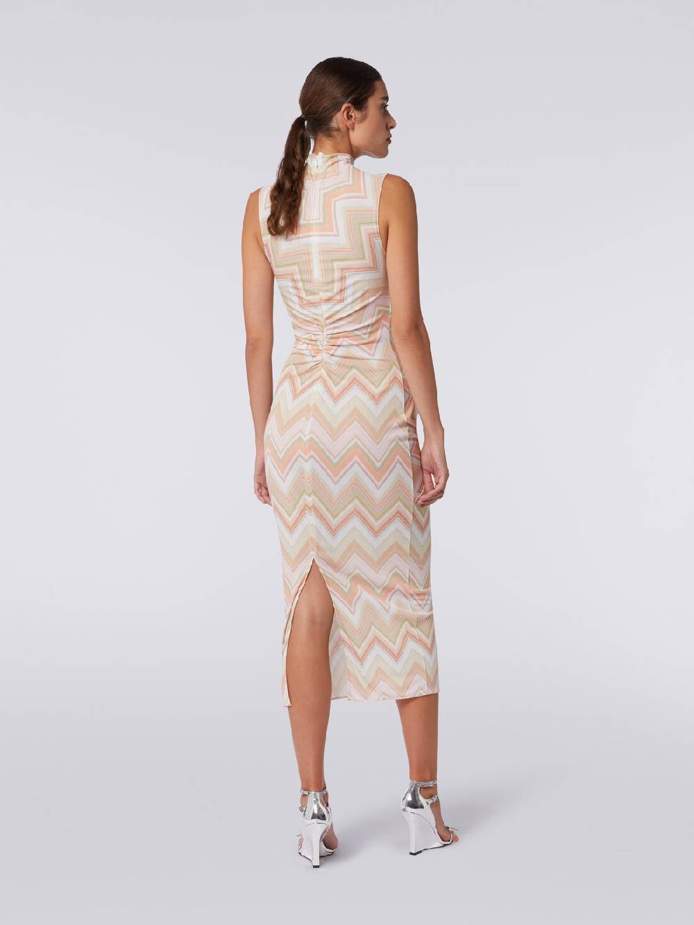 Missoni Abito longuette in viscosa zig zag con arricciature Soddisfazione Garantita