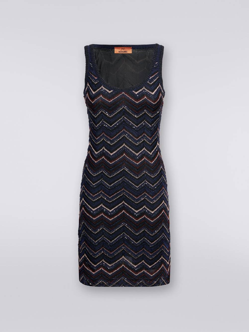 Missoni Mini-abito senza maniche in misto viscosa zig zag con paillettes Negozi Online