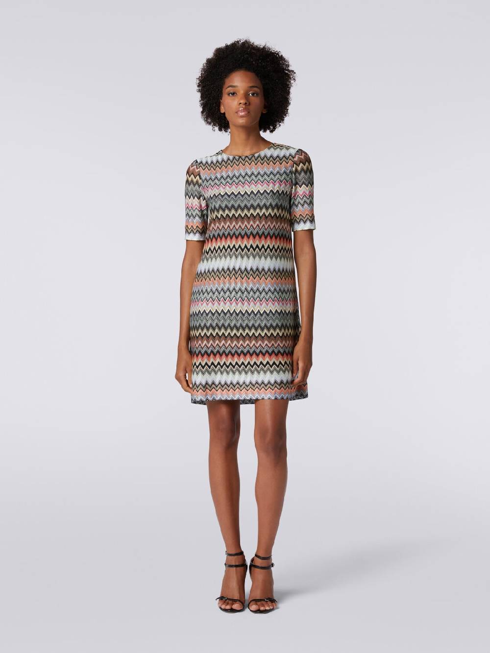Missoni Abito a maniche corte in cotone e viscosa zig zag Acquista Ora