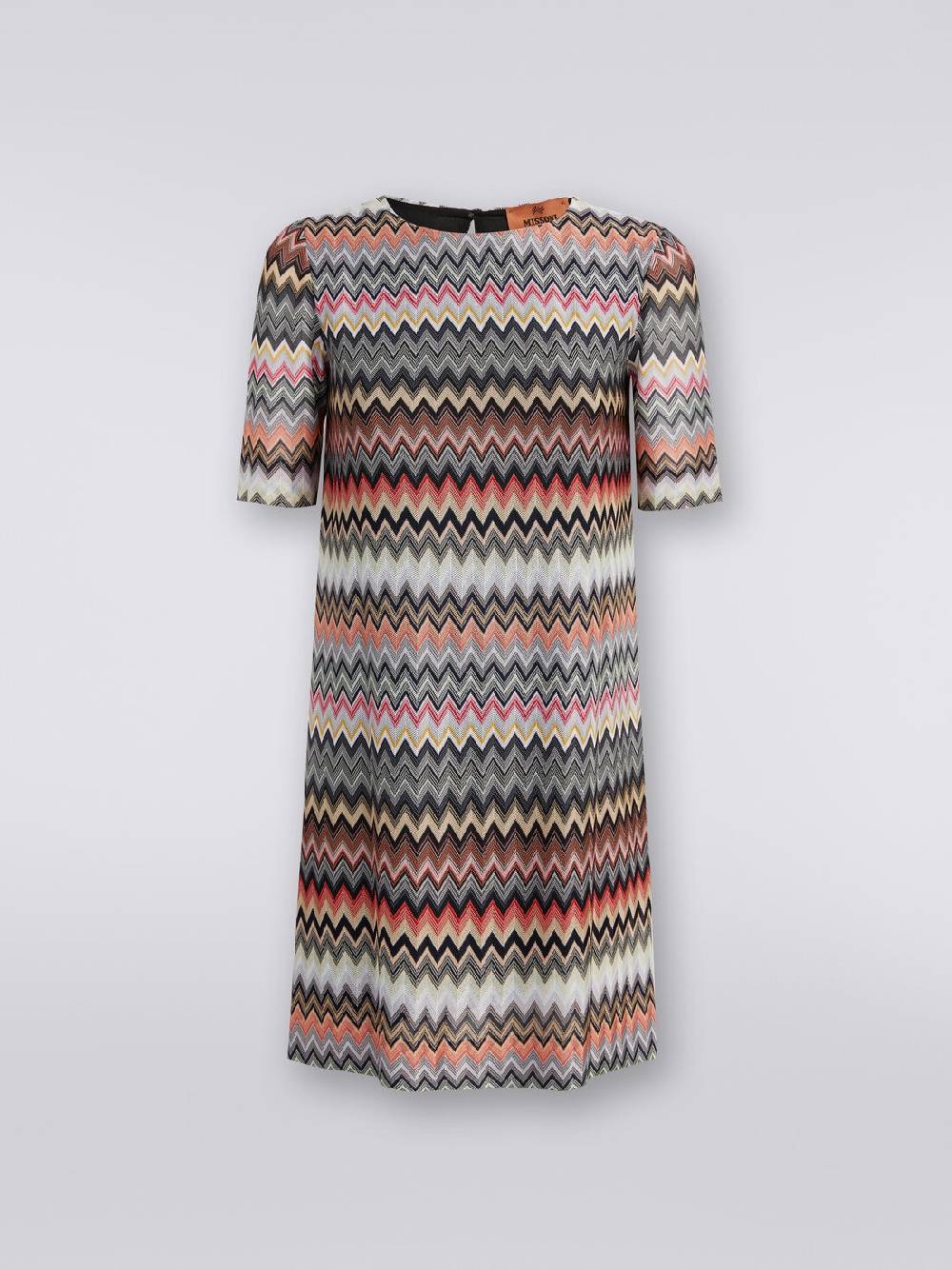 Missoni Abito a maniche corte in cotone e viscosa zig zag Acquista Ora