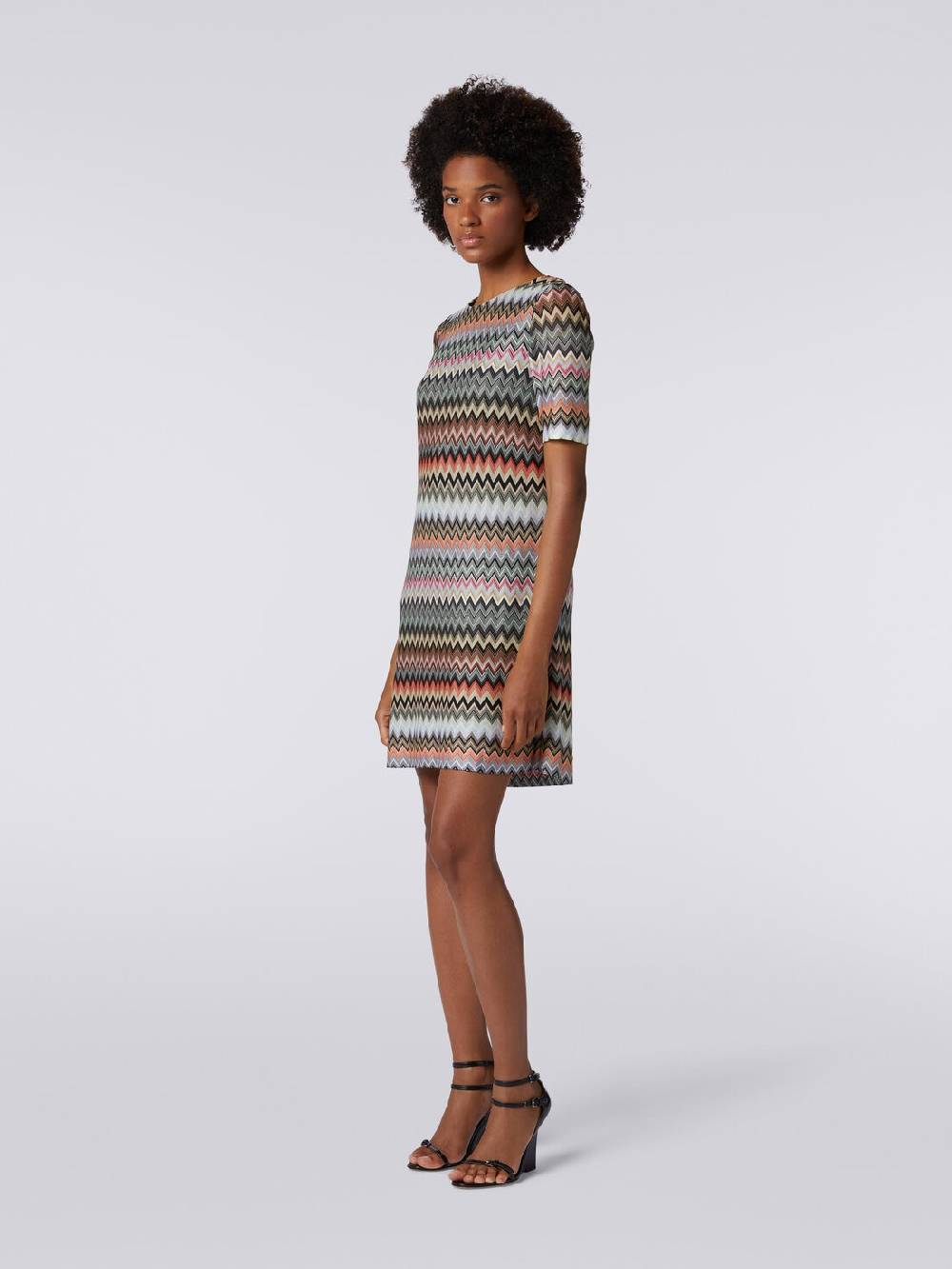 Missoni Abito a maniche corte in cotone e viscosa zig zag Acquista Ora