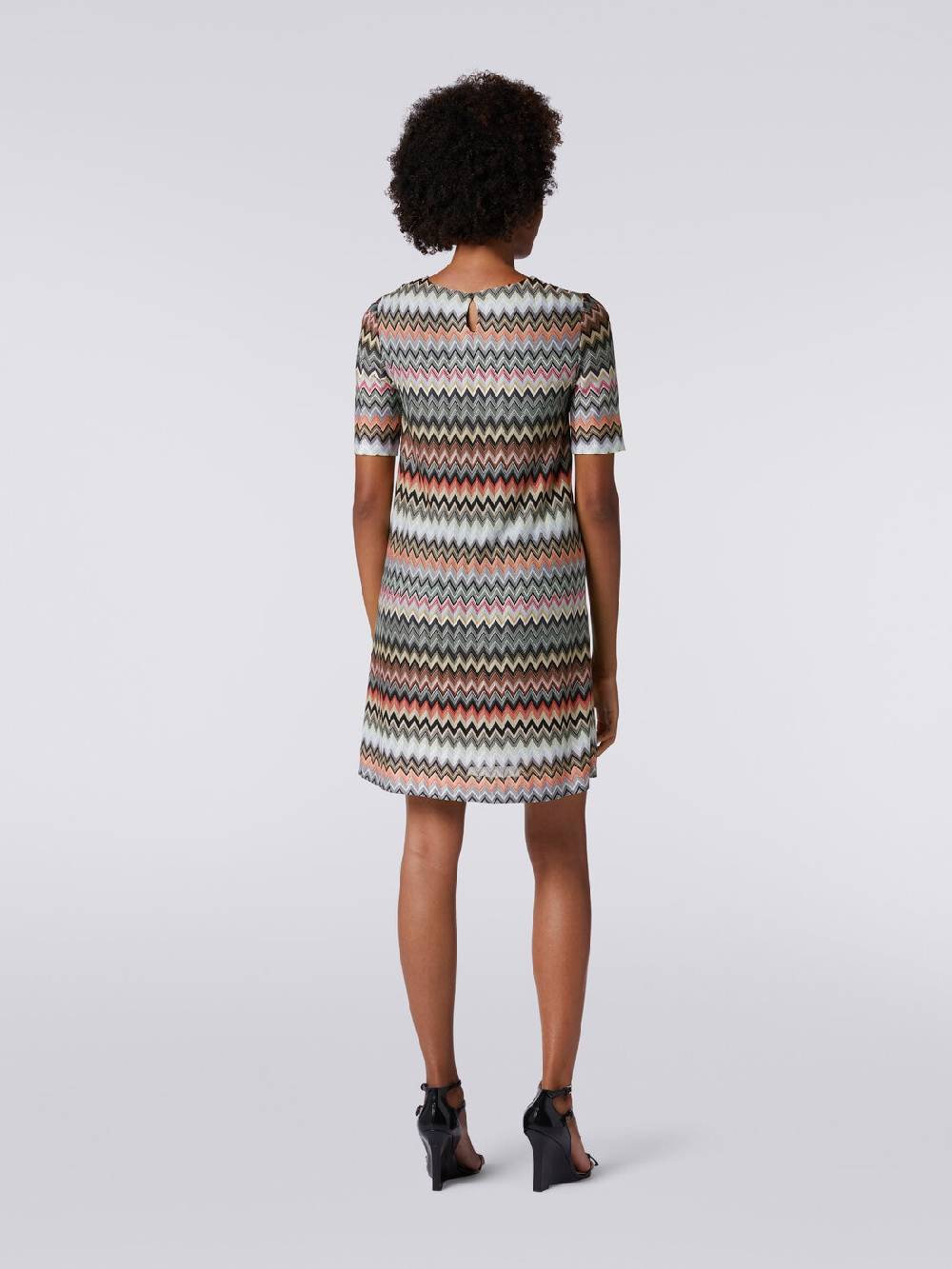 Missoni Abito a maniche corte in cotone e viscosa zig zag Acquista Ora