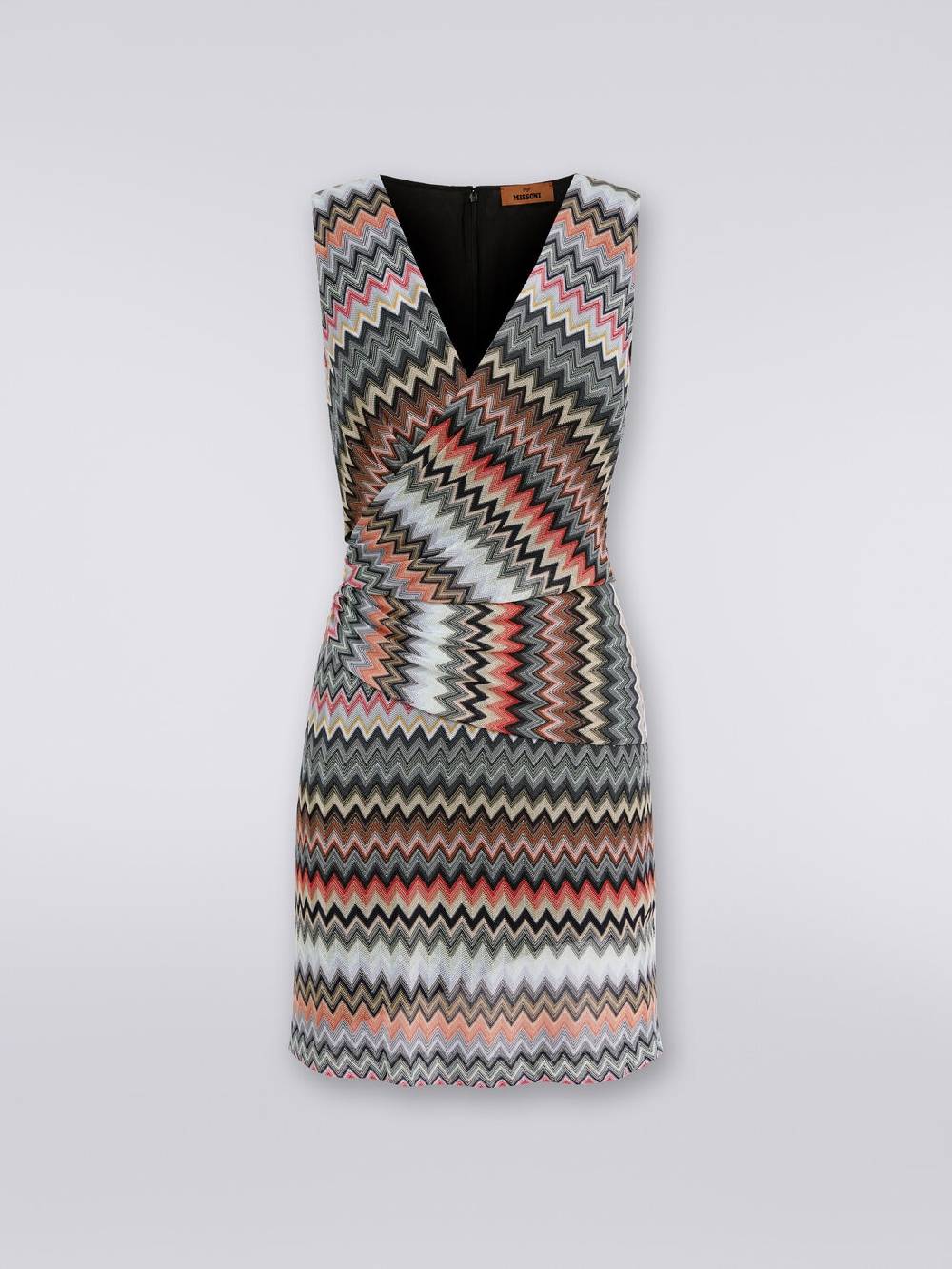 Missoni Mini-abito con scollatura a V in cotone e viscosa zig zag Consegna Veloce