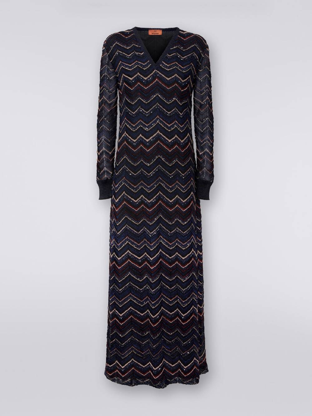 Missoni Abito lungo in maglia zig zag con scollatura a V e lurex Fino Al -60%