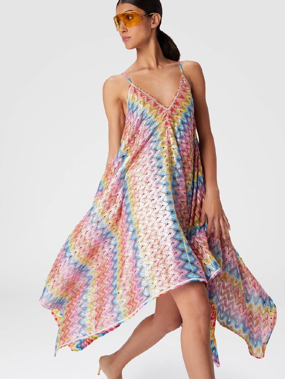 Missoni Abito copricostume a foulard in pizzo spalmato Shopping Online